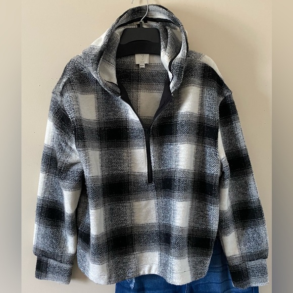 Joie Jackets & Blazers - Joie Black and Gray Plaid Zip-Up Jacket